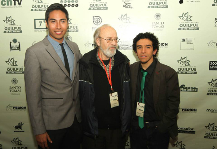 Alexis Sánchez, director de Fecich, Pedro Chaskel y Sebastián Cartajena, productor general.