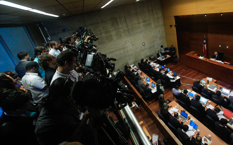 04 de Marzo de 2015/SANTIAGO  Vista general de la sala durante la audiencia de formalización del caso Penta en el Octavo Juzgado de Garantía en el Centro de Justicia.  FOTO: CRISTOBAL ESCOBAR/AGENCIAUNO