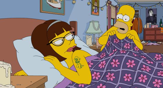 Candace a la espera de lo que haga Homer Simpson. ¡Peligro! / Cordon