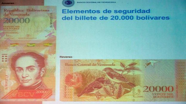 El gobierno anunció la puesta en circulación de nuevos billetes con nuevas denominaciones. El de mayor valor será de 20.000 bolívares.