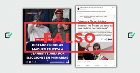 Es falso que Nicolás Maduro felicitó a Jeannette Jara por triunfo en primarias en Chile