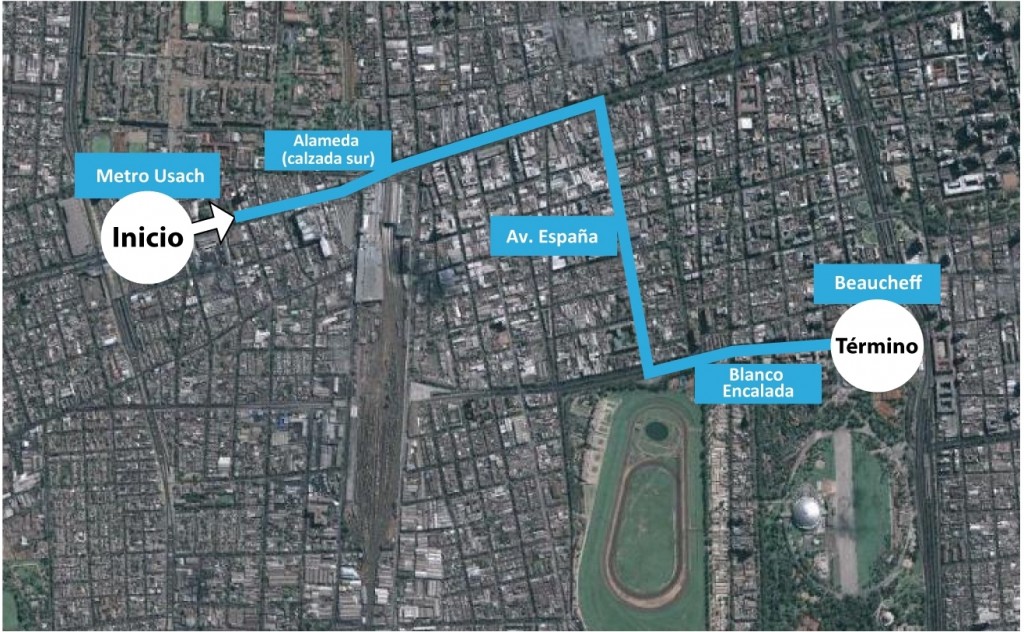 Recorrido autorizado de la marcha