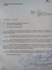 parte municipalidad de Providencia