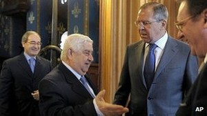El canciller de Siria, Walid Muallem, discutió el plan de paz de Annan con su homólogo ruso, Sergei Lavrov.
