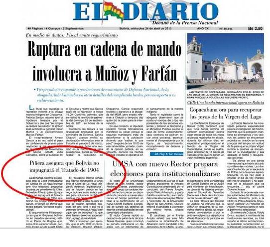 Fotos: Prensa boliviana califica como «día histórico» demanda a Chile en Corte de La Haya