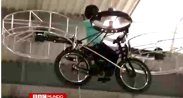 Presentan bicicleta voladora