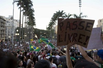Protesta en Sao Paulo termina con actos de vandalismo y enfrentamientos