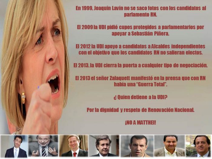 Otra vez consejeros de RN reciben «flyer» que los insta a no apoyar a Matthei