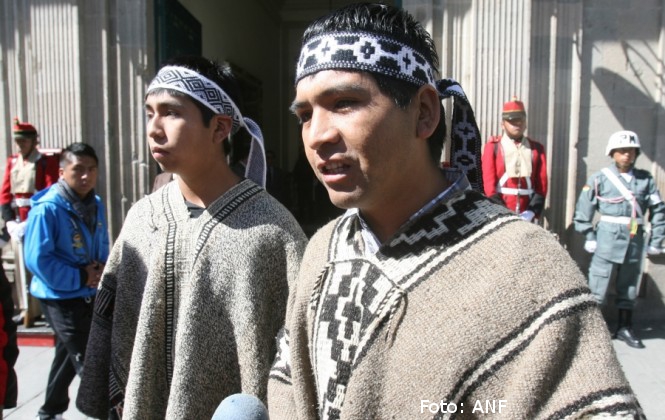 Mapuches irrumpen en el Congreso de Bolivia y emplazan a Insulza a investigar muerte de comuneros en Chile