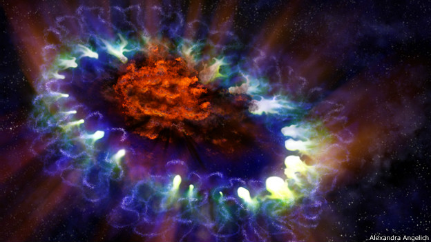 Impresionante imagen de una «fábrica» de polvo cósmico