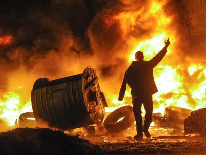 Capital de Ucrania amanece relativamente tranquila tras cuatro días de violentos disturbios