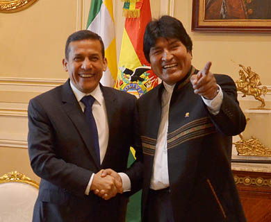 Evo Morales y Ollanta Humala se reunirán a fin de mes en Perú
