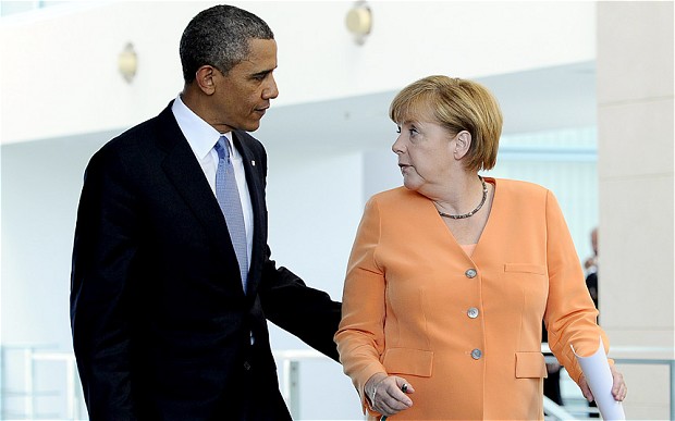 Merkel abordó con Obama creación «grupo de contacto» para crisis en Ucrania