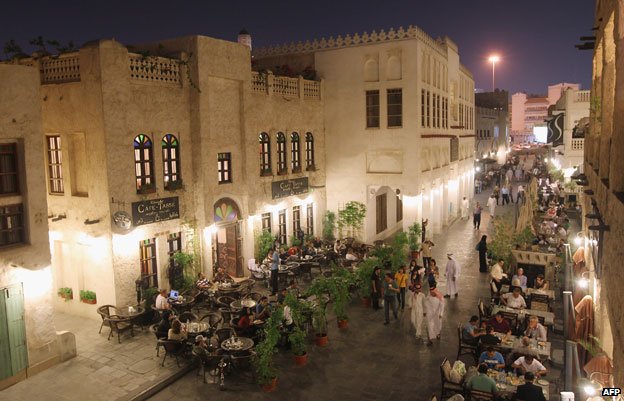 El mercado de Souk Waqif es una réplica del antiguo mercado. 