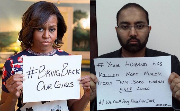 Michelle Obama es blanco de críticas tras sumarse a campaña de niñas nigerianas