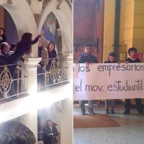 Estudiante ‘funa’ a Presidenta Bachelet en medio de ceremonia de cambio de mando de rector de la U. de Chile