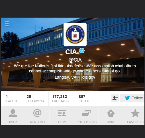 La CIA «no confirma ni desmiente» su primer tuit