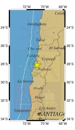 Sismo de 4,8 grados sacude región de Atacama