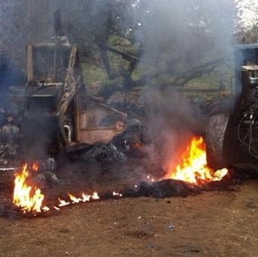 Encapuchados atacan y queman predio agrícola en Tirúa