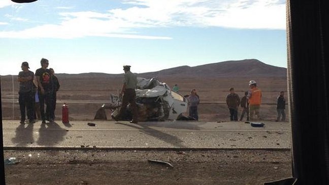 Al menos tres muertos y varios lesionados tras choque en ruta entre Calama y Antofagasta