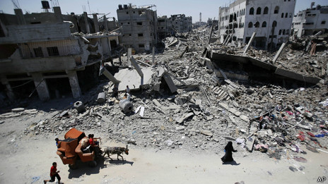 Lanzan en Gaza el «desafío del balde con escombros»
