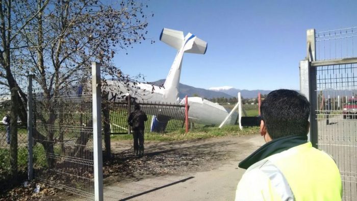 Foto: avioneta capota en aeródromo de Melipilla