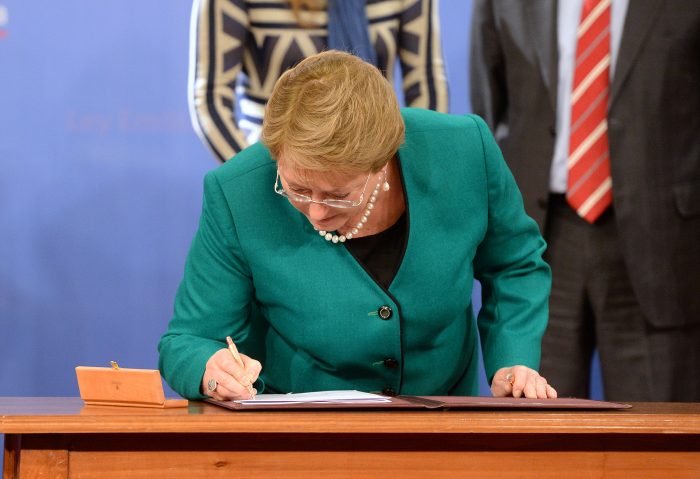Bachelet promulga Ley Emilia que estará vigente para Fiestas Patrias