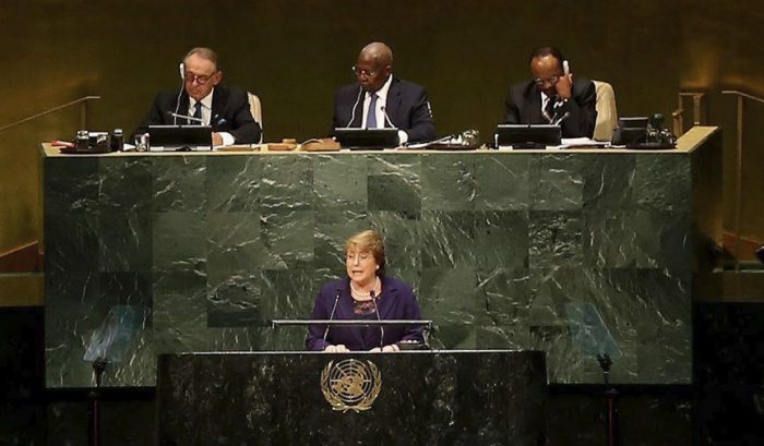 Bachelet pide respetar estabilidad de fronteras en discurso ante la ONU