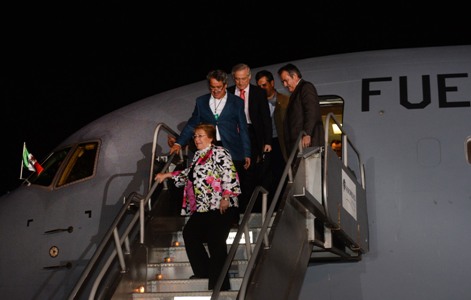 Bachelet llega a Veracruz para participar en la XXIV Cumbre Iberoamericana