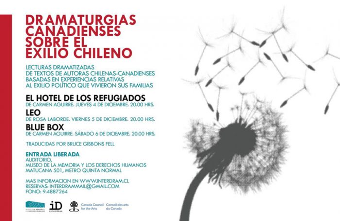 Dramaturgias canadienses sobre el exilio chileno en Museo de la Memoria, del 4 al 6 de diciembre
