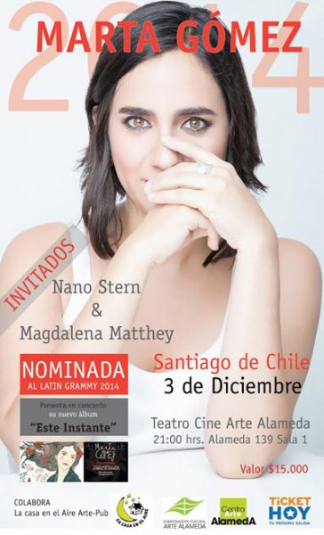 La cantautora colombiana Marta Gómez  finaliza su gira Iberoamericana en Santiago