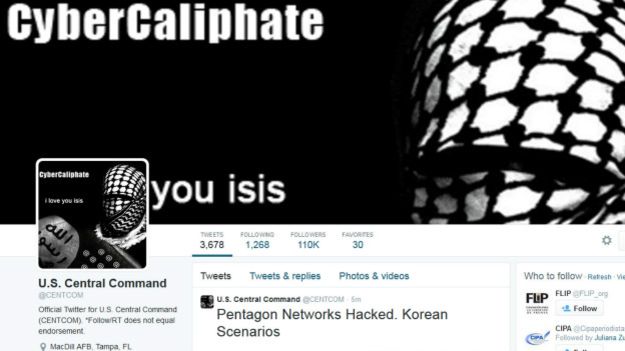 Cuentas en redes de Comando Central de EE.UU. hackeadas por “simpatizantes” de EI