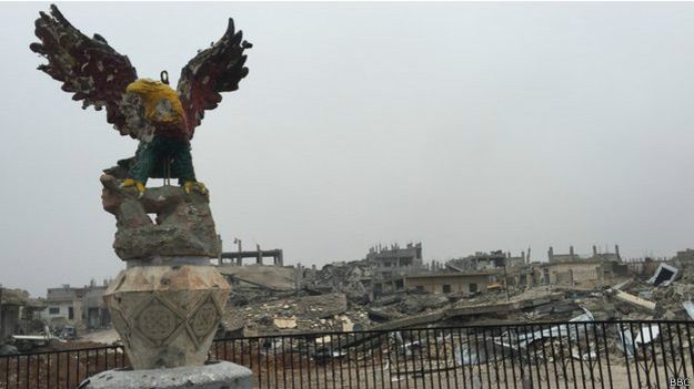 La brutal destrucción de Kobane tras el combate con el Estado Islámico