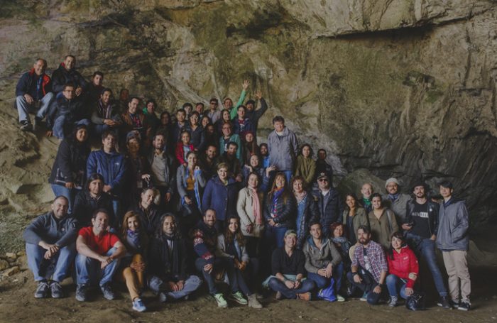 Equipo e invitados de Ficil Biobío en la Caverna Benavides