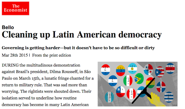 La columna del Economist y la «curiosa» versión que publicó El Mercurio