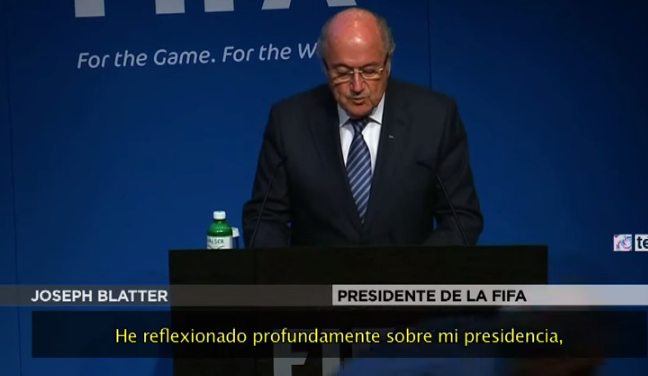 Video: Dimite recién reelecto presidente de la FIFA, Joseph Blatter