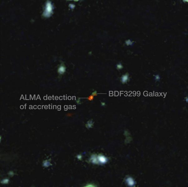 Astrónomos observan por vez primera el interior de una galaxia temprana