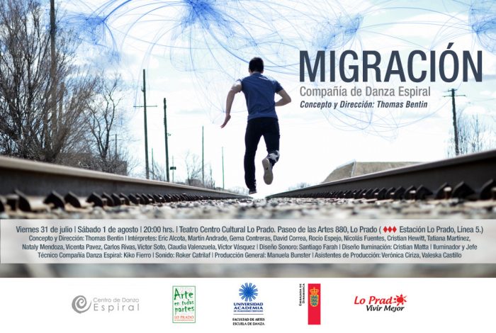 Obra de danza “Migración” por Compañía de Danza Espiral en Teatro Centro Cultural Lo Prado, 31 de julio y 1° de agosto