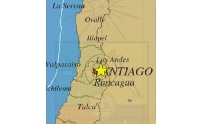 Leve sismo sacude las regiones Metropolitana, de Valparaíso y de O’Higgins