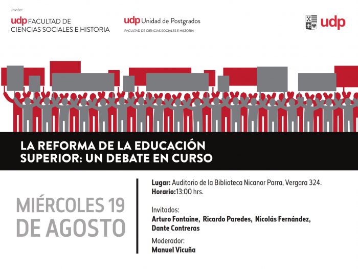 Primera Mesa de Política y Gobierno “Reforma de la Educación Superior: Un debate en curso” en Biblioteca Nicanor Parra, 19 de agosto