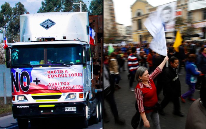La tormenta perfecta: marchas de camioneros, estudiantes y organizaciones mapuches convergen en el centro de Santiago