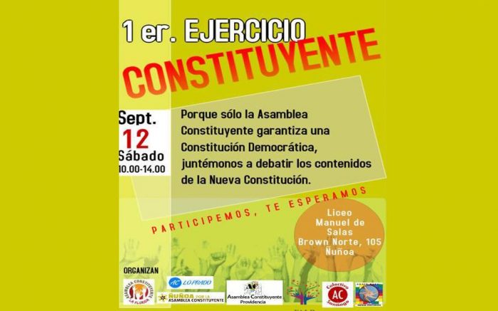 Organizaciones ciudadanas realizan este sábado el primer ejercicio constituyente en el liceo Manuel de Salas