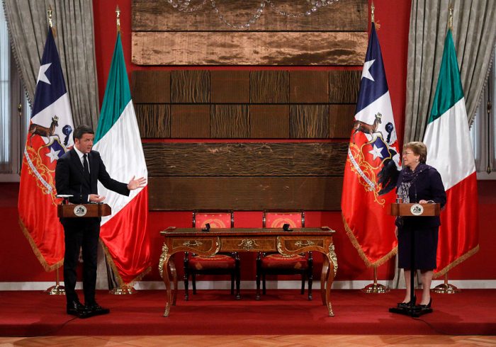 Chile e Italia firmaron acuerdos comerciales en visita de primer ministro Matteo Renzi