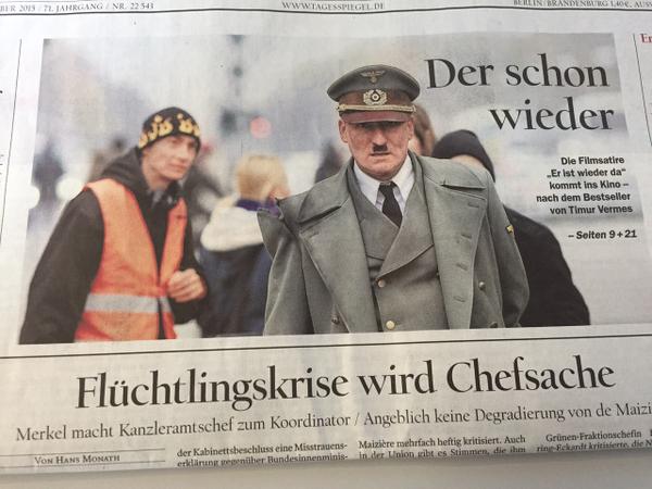 Diario alemán obligado a pedir perdón por foto de Hitler junto con una imagen de los refugiados