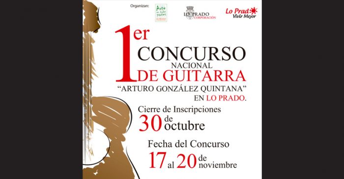 Inscripciones para el Primer Concurso Nacional de Guitarra  “Arturo González Quintana” en Lo Prado, hasta el 30 de octubre