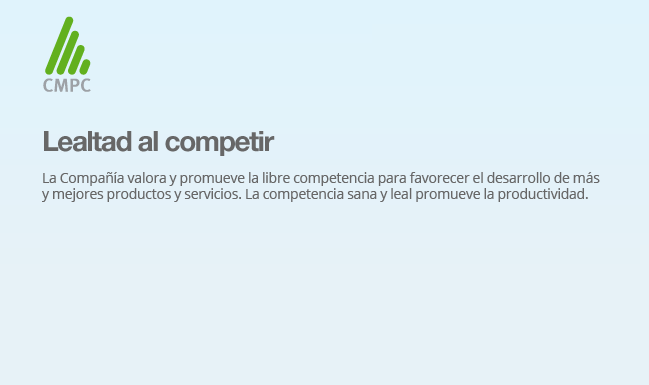«La competencia sana y leal promueve la competitividad», el mensaje que sigue en la portada de la página web institucional de la CMPC