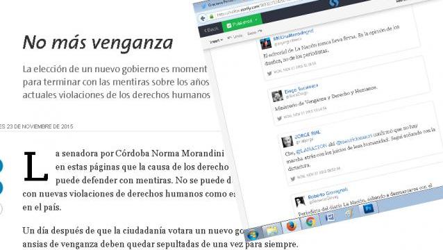 [Tuits] Amplio rechazo a editorial de La Nación de Argentina que cuestiona juicios por DD.HH.