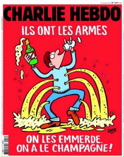 [Tuits] La desafiante portada de Charlie Hebdo a propósito de los atentados en París