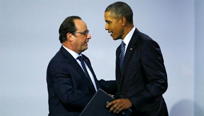 Hollande y Obama cenan en un restaurante tres estrellas del centro de París