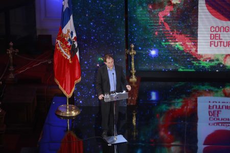 Martes 19 de enero 2016 la Presidenta de la Republica  Michelle Bachelet y los senadores GUido Girardi y patricio Waker dan inicio del evento Congreso Futuro 2016